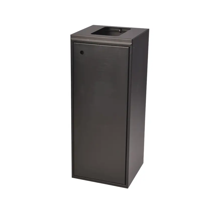 [44014] Affaldsspand m/ 2x20 ltr rum, åbent indkast i top og lukket front, 34,5x34,5x86,5cm, sort, Tina Trolleys, (1 stk.)