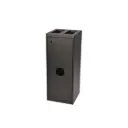 Affaldsspand m/ 2x40 ltr. & 20 ltr rum, 34,5x34,5x86,5cm, åben indkast, sort, Tina Trolleys, (1 stk.)