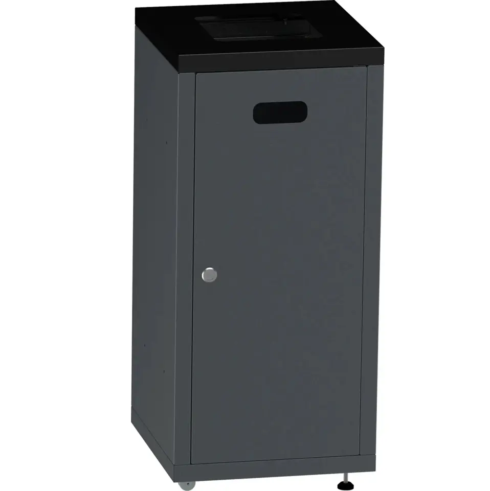 Caro affaldsspand, 90L, koksgrå m/ sort top, 84x38x38cm, (1 stk.)