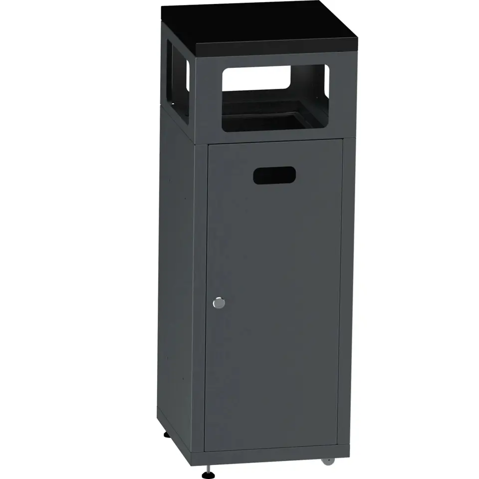 [44089] Caro affaldsspand med høj top, 90L, koksgrå m/ sort top, 103x38x38cm, (1 stk.)