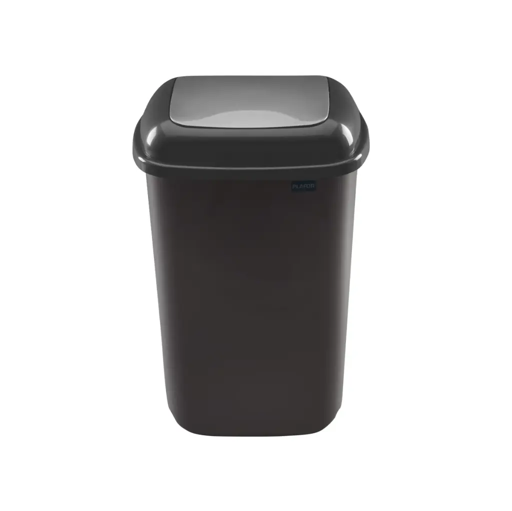 Affaldsspand m/vippelåg, 45 ltr, sort, genanvendt plast, (1 stk.)
