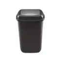 Affaldsspand m/vippelåg, 45 ltr, 61x40x34cm, sort, genanvendt plast, (1 stk.)