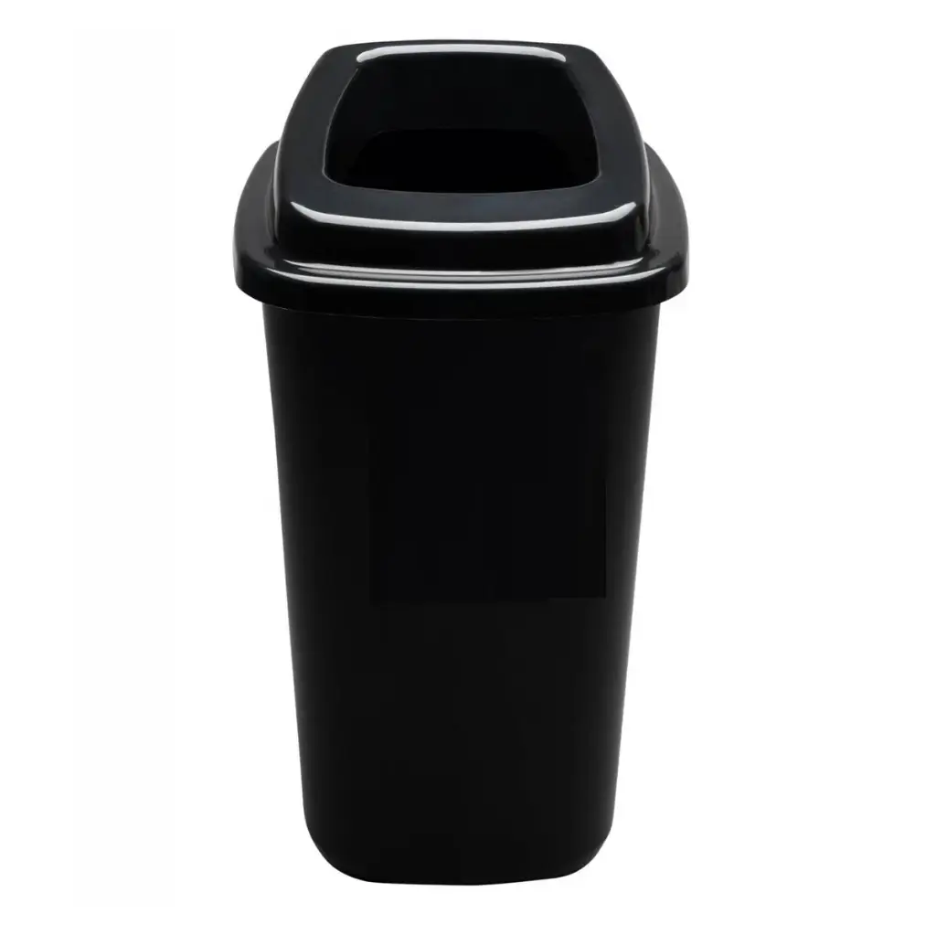 Affaldsspand m/ top, 28 ltr, sort, genanvendt plast, (1 stk.)