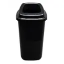 Affaldsspand m/ top, 28 ltr, 52x35x32cm, sort, genanvendt plast, (1 stk.)
