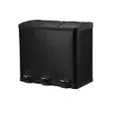 Affaldssystem m/ 3x20ltr rum, carbonstål, 56,7x40,8x64,5cm, sort, Pacific, (1 stk.)
