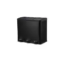 Affaldssystem m/ 3x15ltr rum, carbonstål, 48,5x37x60cm, sort, Atlantic, (1 stk.)
