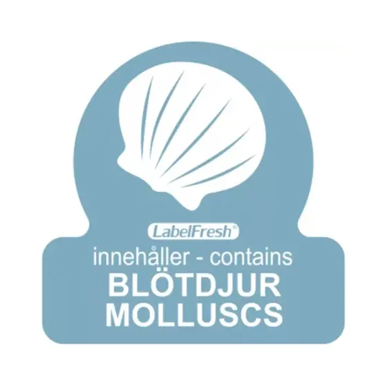 HACCP labels - allergenmærkning, bløddyr, 3x3 cm, LabelFresh, (pk á 500 stk.)