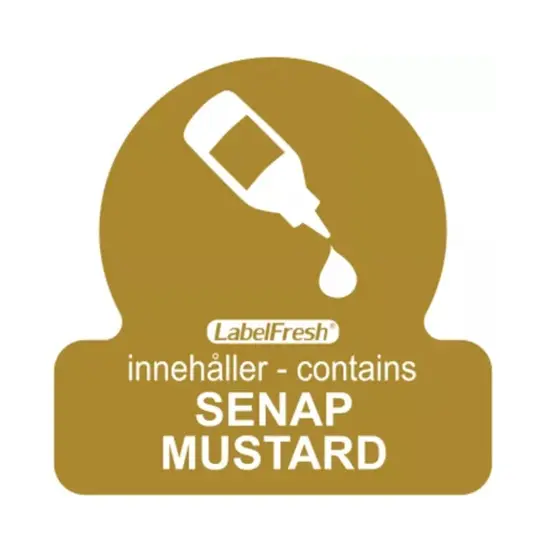 HACCP labels - allergenmærkning, sennep, 3x3 cm, LabelFresh, (pk á 500 stk.)