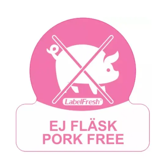 [44379] HACCP labels - allergenmærkning, svinekødsfri, 3x3 cm, LabelFresh, (pk á 500 stk.)