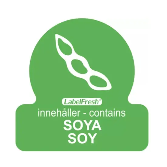 HACCP labels - allergenmærkning, soja, 3x3 cm, LabelFresh, (pk á 500 stk.)