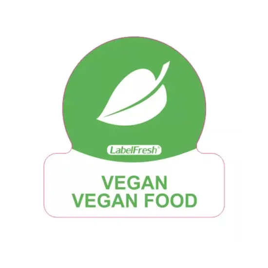 HACCP labels - allergenmærkning, vegansk, 3x3 cm, LabelFresh, (pk á 500 stk.)