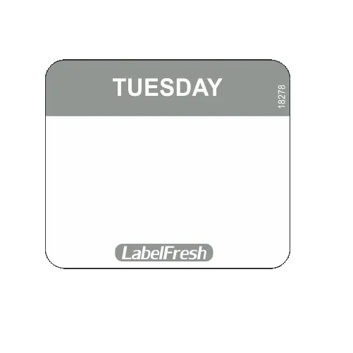[44391] HACCP labels, Tirsdag, 3x2,5cm, LabelFresh Easy, (pk á 1000 stk.)