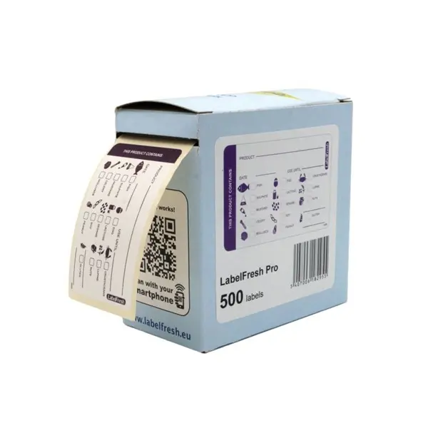 HACCP labels - allergenmærkning, 7x4,5cm, LabelFresh Warning, (pk á 500 stk.)