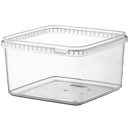 [10222] Condi bøtte, GS-Basic, 19,2x19,2x11,2cm, 3000 ml, klar, PP, 1-rums, tilhørende 10128, (12 stk.)