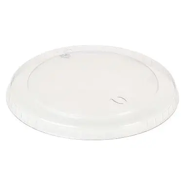 Plastlåg, Ø8.5cm, bionedbrydelig, PLA, klar, til isbæger 180ml, (800 stk.)