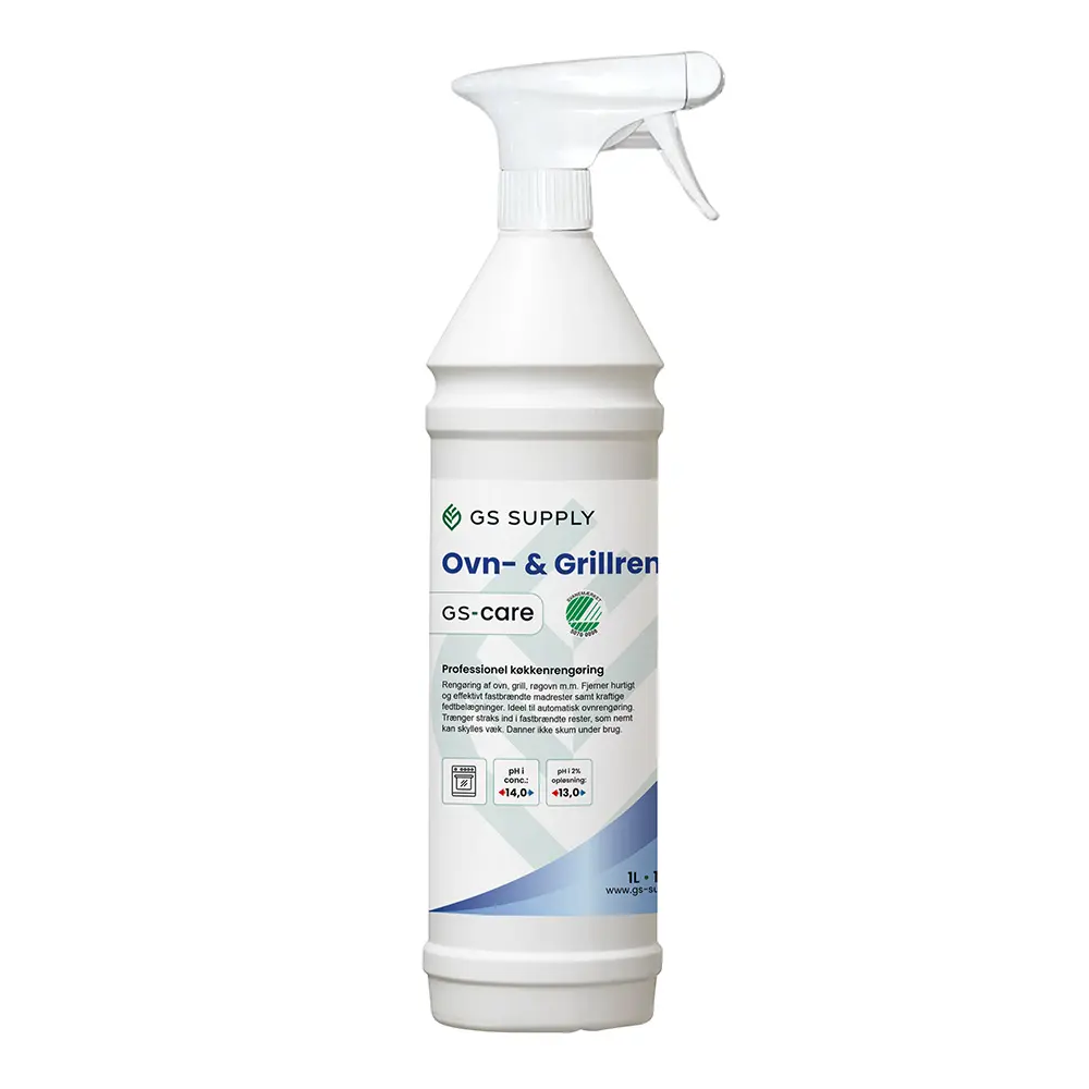 [10220] Ovn- og grillrengøring, GS-Care, uden farve og parfume, Svanemærket, 1L (1 stk.)