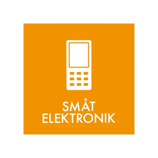 Affaldspiktogram - småt elektronik, 15x15cm, NMF, (1 stk.)