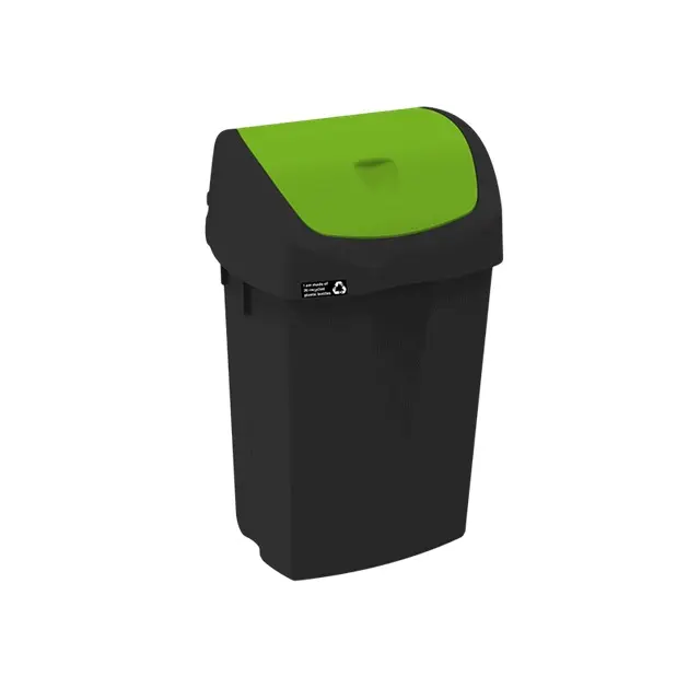Affaldsspand med vippelåg, 15 liter, grøn, NMF NRW, (1 stk.)