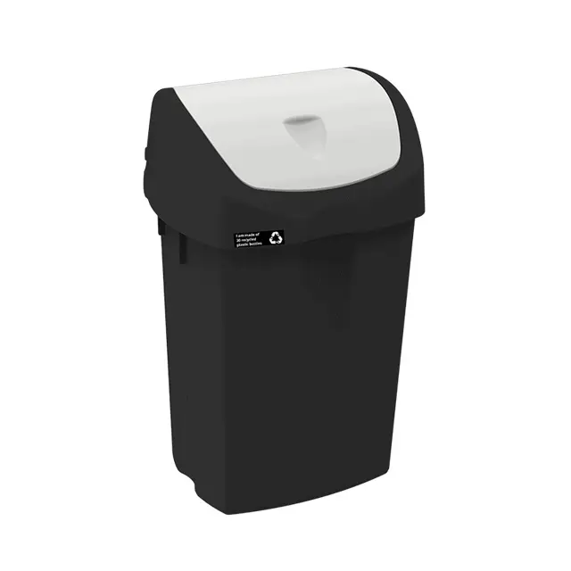 Affaldsspand med vippelåg, 25 liter, sort/hvid, NMF NRW, (1 stk.)