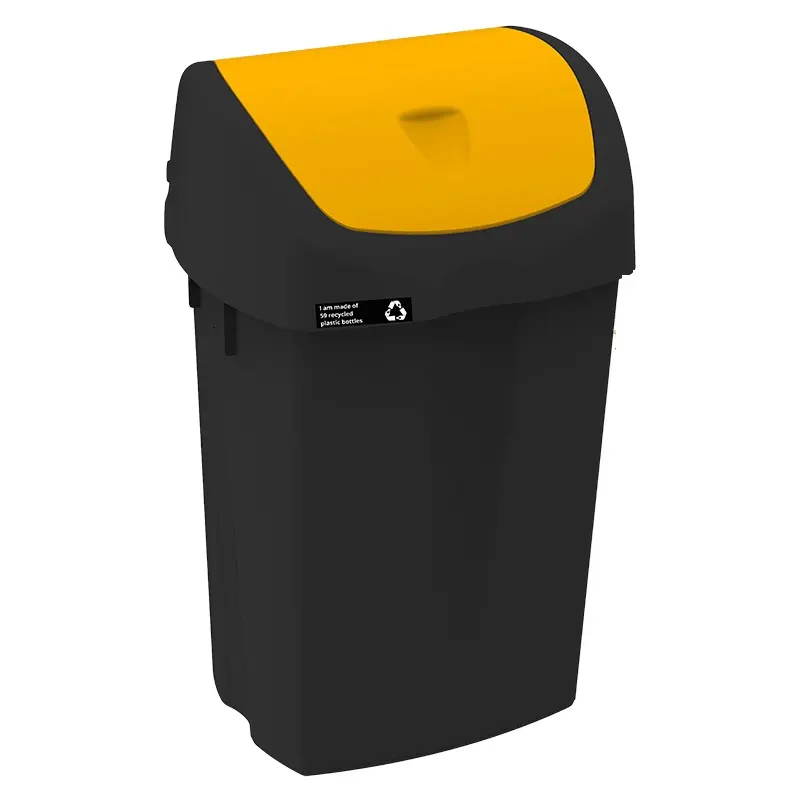 Affaldsspand med vippelåg, 50 liter, gul, NMF NRW, (1 stk.)