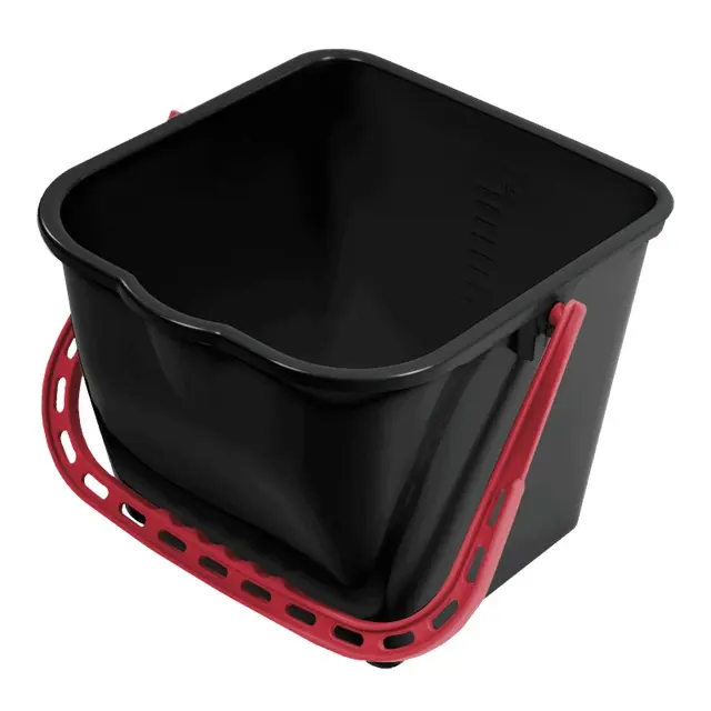 Universal gulvvaskespand, 15 liter, sort m/ rød hank, NMF, (1 stk.)
