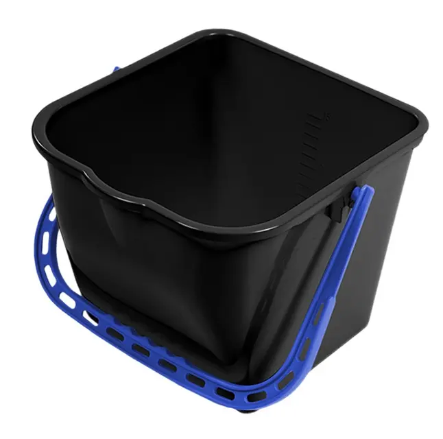 [44900] Universal gulvvaskespand, 15 liter, sort m/ blå hank, 34,5x35,85x29 cm, NMF, (1 stk.)