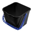 Universal gulvvaskespand, 15 liter, sort m/ blå hank, 34,5x35,85x29 cm, NMF, (1 stk.)