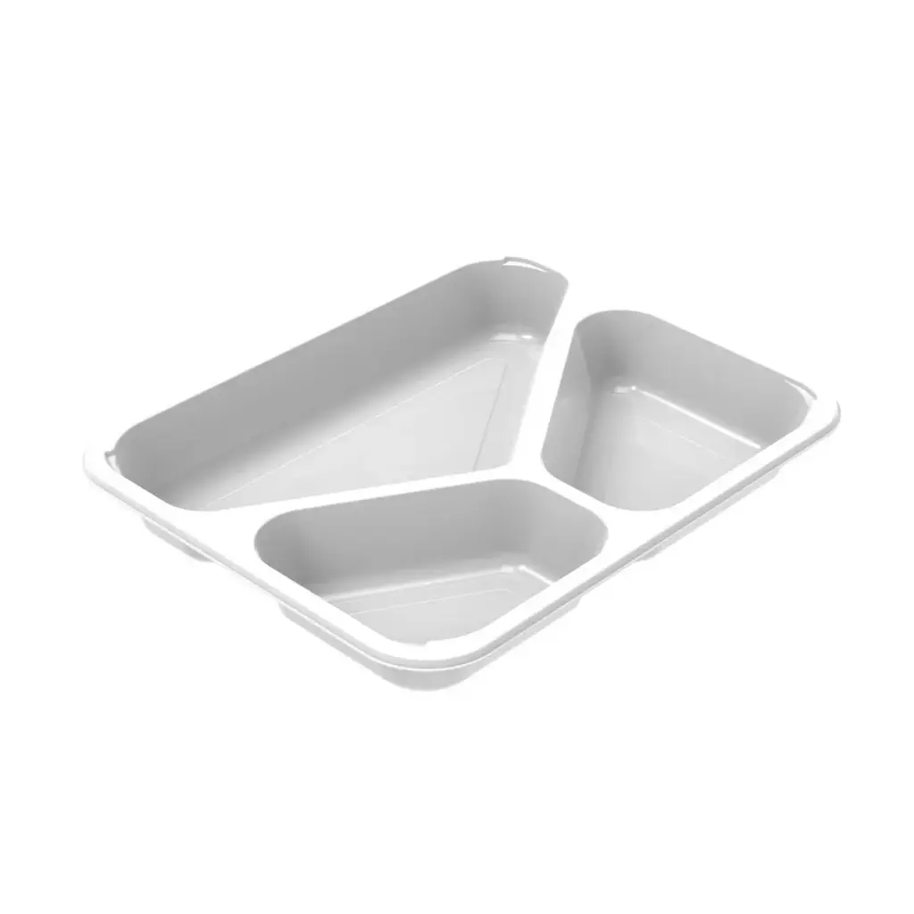 [44989] Bakke, 3-rum, C2227-3A, 405/210/155ml, L22.7xB17.8xH3cm, CPET, Hvid, (492 stk.)