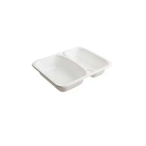Bakke, 2-rum, 2227-2K, 450/610ml, 22.7x17.8x4.3cm, CPET, Hvid, (360 stk.)