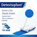 Detekterbar plasterrulle m/ super stretch, 6cm x 1m, blå, Detectaplast, (1 stk.)
