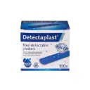 X-ray detekterbare plastre, vandtætte, 25x72mm, blå, Detectaplast, (pk á 100 stk.)