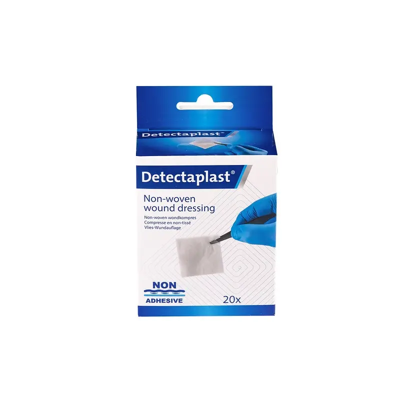 Sårkompres, Detectaplast, Nonwoven, 5 x 5 cm, Steril, (pk á 20 stk.)