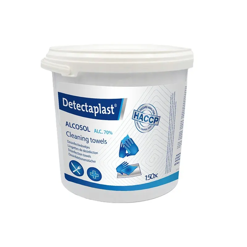 [45668] Desinfektionsservietter m/ alkohol, Detectaplast, HACCP-godkendt, (pk á 150 stk.)