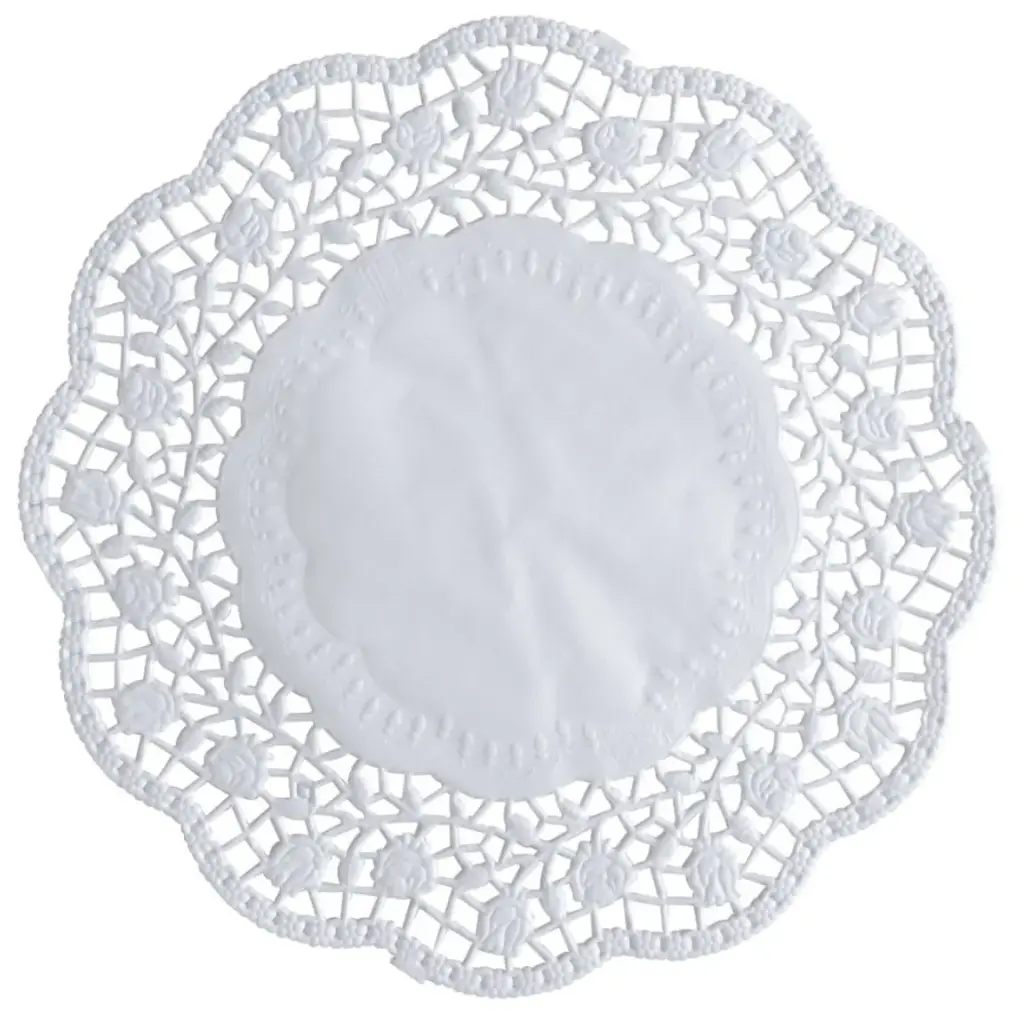 Kagepapir, Ø18cm, hvid, papir, udhugget, rund, (5000 stk.)
