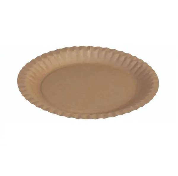 Paptallerken, flad, Kraft karton, Ø23cm, Naturesse, (500 stk.)