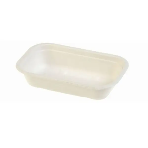 [46457] Transportbakke, Menu, PFAS-free, sukkerrørsfiber, 500ml, 20,5x13x4,5cm, hvid, HD biocoated, Naturesse, (500 stk.)