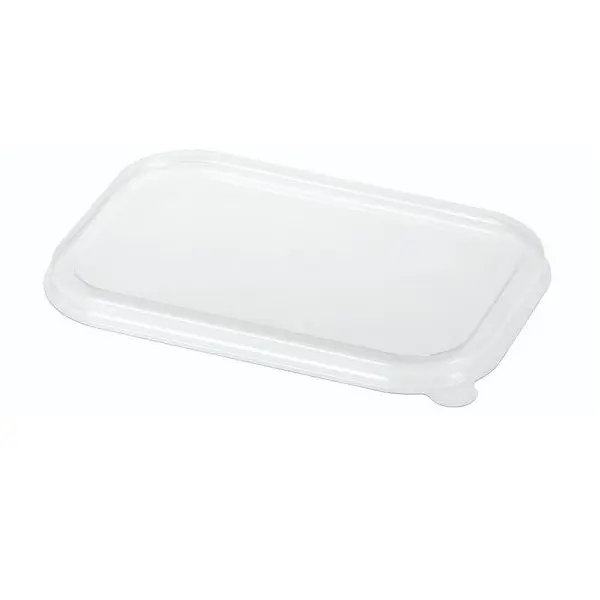 [46459] Låg t/ transportbakke, Menu, PLA, 22,9x15,3cm, glasklar, med antidug, Naturesse, (390 stk.)