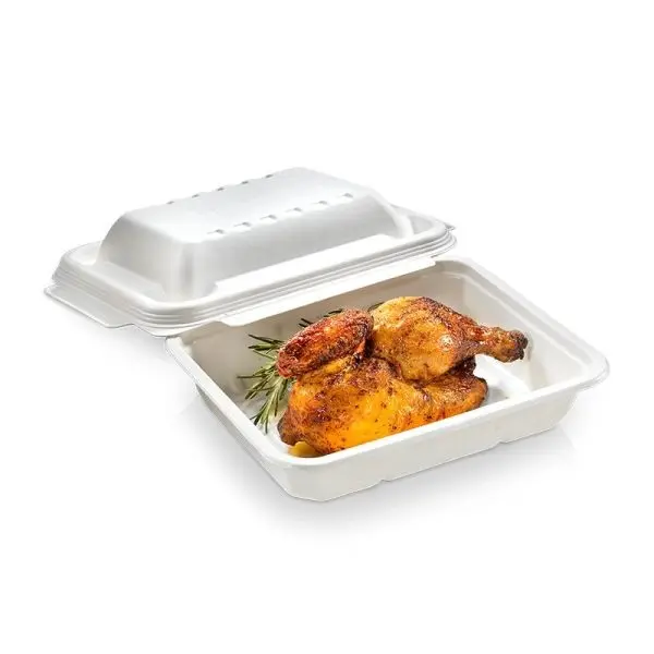 [46460] Transportbakke, Menu, PFAS-free, sukkerrørsfiber, 1000ml, 22,7x17,8x4,3cm, hvid, HD biocoated, Naturesse, (250 stk.)