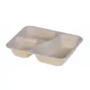 Transportbakke, Menu, PFAS-free, sukkerrørsfiber, 400/200/150ml, 3 rum, 22,7x17,8x4,5cm, natur, HD biocoated, Naturesse, (250 stk.)