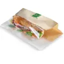 Brødpose, PaperWise/PLA, 28x10x0,2x3cm, ½ papir ½ vindue, brun, Naturesse, (500 stk.)