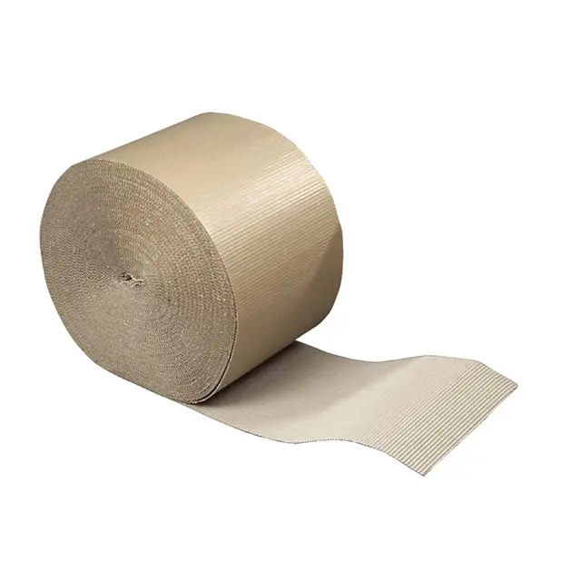 Enkeltbølge bølgepap, 25cmx70m, brun, 3mm genanvendt pap, 130 g/m2, B-flute, (1 stk.)