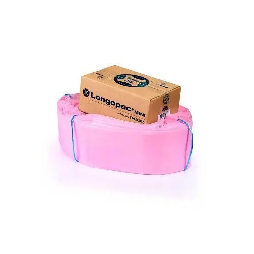 Slangepose inkl strips, 60m, ESD, Standard, Lyserød, til Mini Ø357mm, Longopac, (1 stk.) 