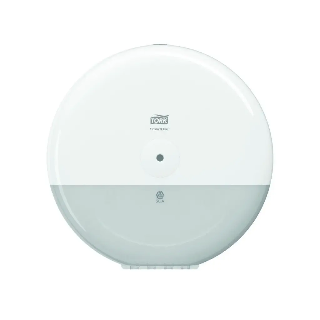 Papirdispenser t/ toiletpapir, SmartOne T8, plast, hvid,  Tork 680000, (1 stk.)