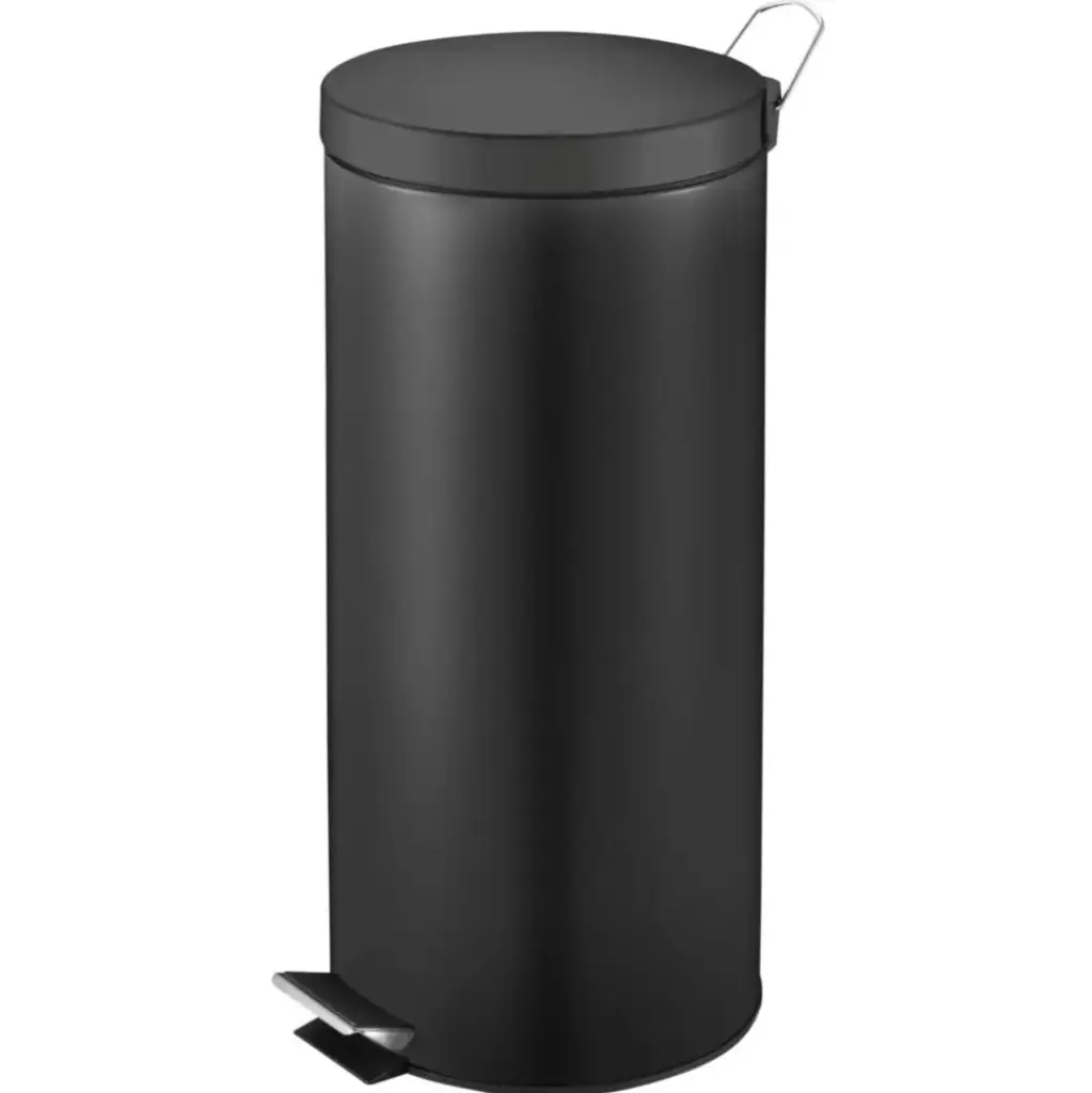 Pedalspand, sort, stål, 30 l, Ø29x64cm, med inderspand i plast, V-Part, VEPA BINS, (1 stk.)
