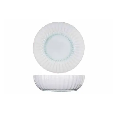 [46647] Salatskål, rund/bølget, Ø26x7,5cm, hvid/lyseblå, stentøj, ASTERA PURE, (6 stk.)