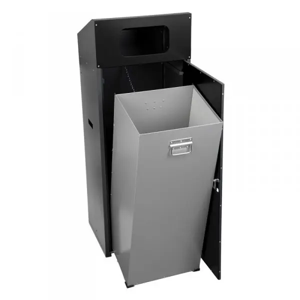 Udendørs affaldsspand, 180L, m/ 120L inderspand & sækkeholder, 133,5x50x39cm, TITAN, (1 stk.)