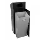 Udendørs affaldsspand, 180L, m/ 120L inderspand & sækkeholder, 133,5x50x39cm, TITAN, (1 stk.)