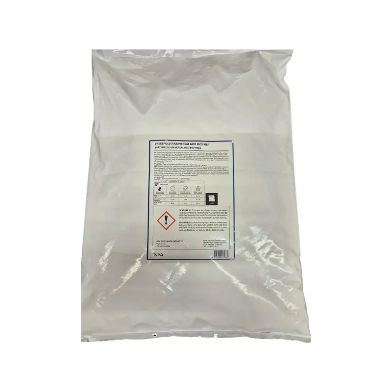 Universal vaskepulver, med enzymer og parfume, Kulørt og hvidt, Effektiv fra 40 grader, 10 kg (1 pose)