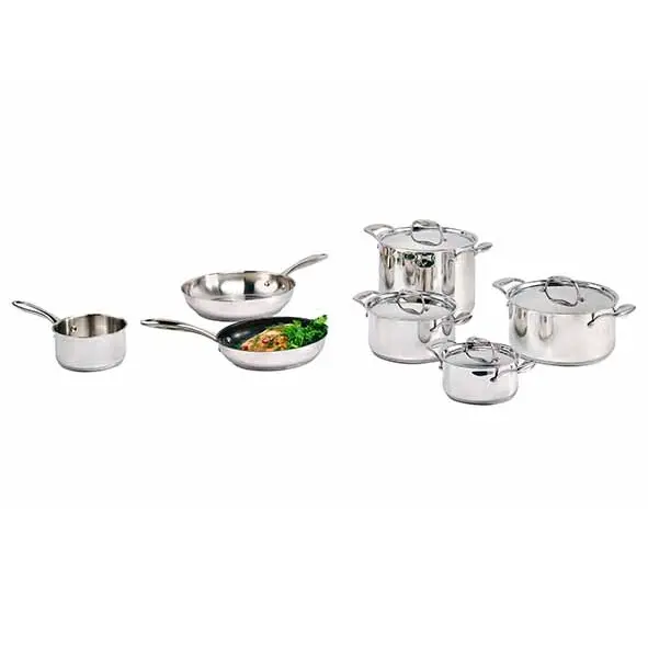 [46656] Grydesæt – 11 dele med gryder 16/20/24 cm, stegepander 24/28 cm & kasserolle 16 cm med låg, CLASSIC, C&T, (1 sæt)