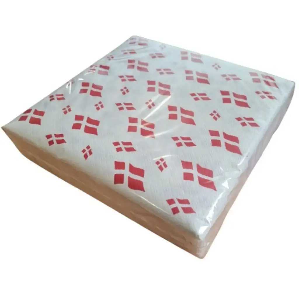 Servietter med flag, 3-lags, 33x33cm, (350 stk.)